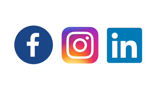 Facebook, Instagram & LinkedIn