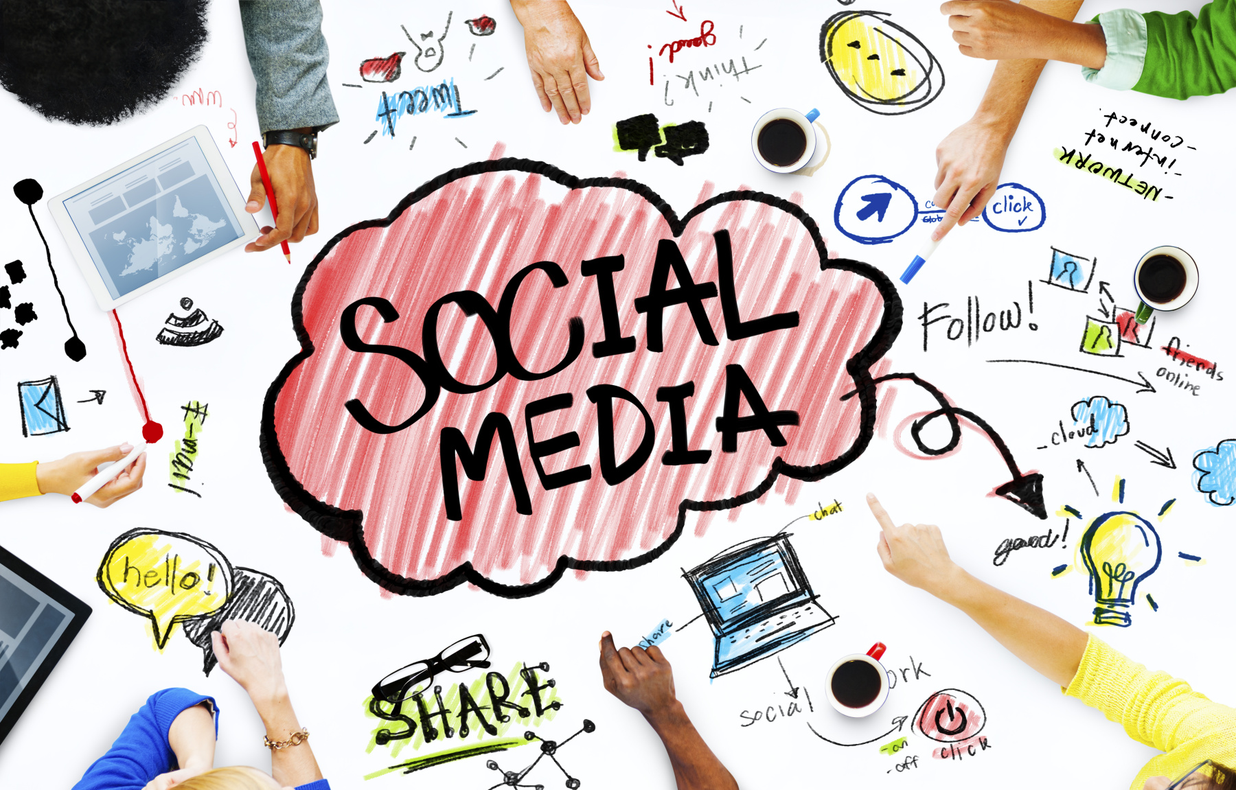 Group of Business People with Social Media Concept
