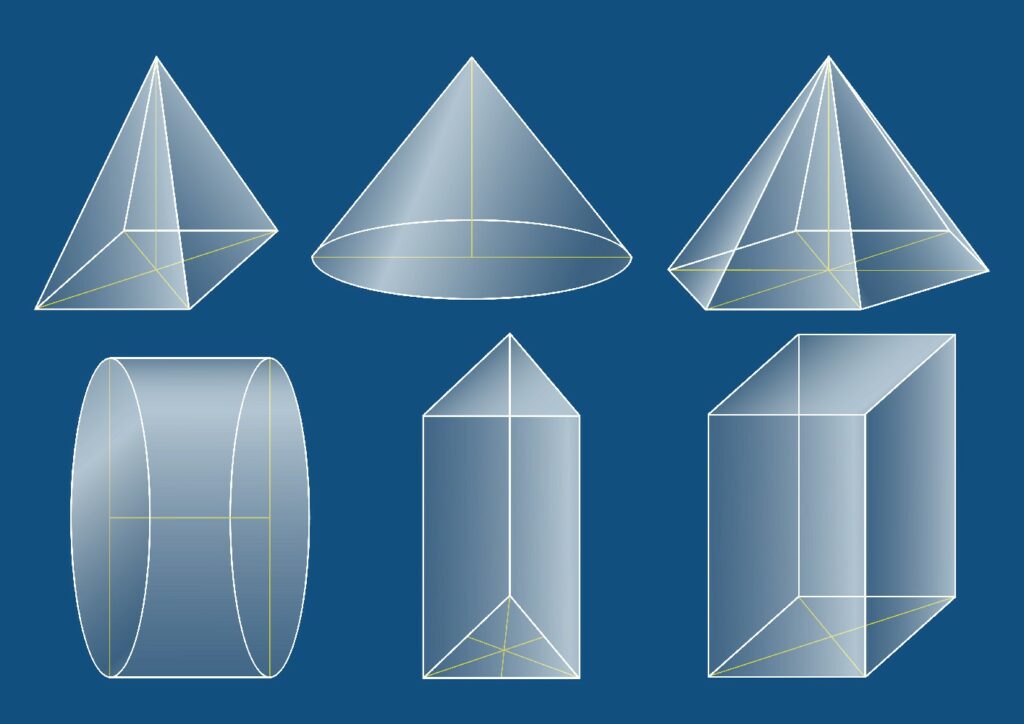 3d,Basic,Shapes.,Prism,,Pyramid,,Cone,,Cylinder. 3D elements